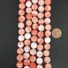 Madreperla Tonalità Corallo Perline Forma Tondo Piatto Liscio Foro Passante10mm