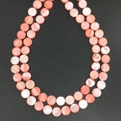 Madreperla Tonalità Corallo Perline Forma Tondo Piatto Liscio Foro Passante10mm