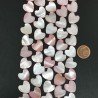 Madreperla Tonalità Rosa Perline Forma Cuore Piatto Liscio Foro Laterale 12x13mm