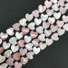 Madreperla Tonalità Rosa Perline Forma Cuore Piatto Liscio Foro Laterale 12x13mm