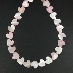 Madreperla Tonalità Rosa Perline Forma Cuore Piatto Liscio Foro Laterale 12x13mm