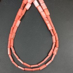 Madreperla Tonalità Corallo Perline Forma Rettangolare Piatto Liscio Foro Passante 06-7x12-13mm