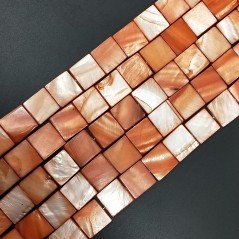 Madreperla Tonalità Marrone Perline Forma Quadrato Piatto Liscio Foro Passante 15mm
