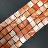 Madreperla Tonalità Marrone Perline Forma Quadrato Piatto Liscio Foro Passante 15mm