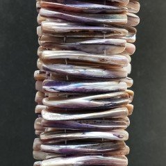 Madreperla Tonalità Lavanda Perline Forma Tubetti Irregolari Lisci Foro Laterale 44mm