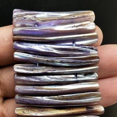 Madreperla Tonalità Lavanda Perline Forma Tubetti Irregolari Lisci Foro Laterale 44mm