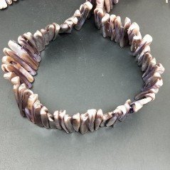 Madreperla Tonalità Lavanda Perline Forma Tubetti Irregolari Lisci Foro Laterale 44mm