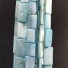 Madreperla Tonalità Azzurra Perline Forma Rettangolare Piatto Liscio Foro Passante 12x22mm
