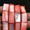 Madreperla Tonalità Corallo Perline Forma Rettangolare Piatto Liscio Foro Passante 12-13x22-23mm