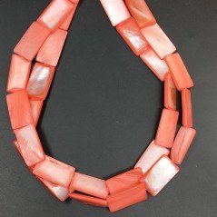 Madreperla Tonalità Corallo Perline Forma Rettangolare Piatto Liscio Foro Passante 12-13x22-23mm