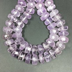 Ametista Rosa di Francia Naturale in Perline Forma Rondelle Sfaccettato Foro Passante 11-14mm