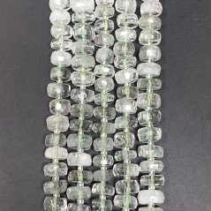 Ametista Verde (Prasiolite) Naturale in Perline Forma Rondelle Sfaccettato Foro Passante 11-13mm