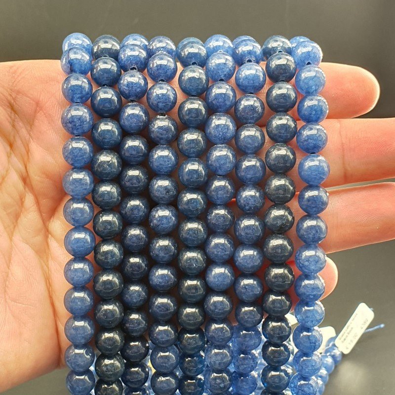 Giada Zaffiro Perline Forma Tondo Liscio 08mm