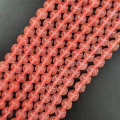 Quarzo Cherry Perline Forma Tondo Liscio 08mm