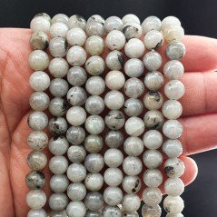 Labradorite Bianco Grigio Perline Forma Tondo Liscio 08mm