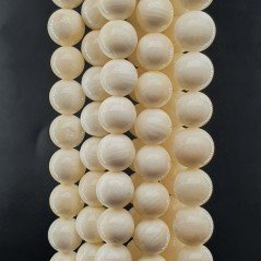 Corallo Beige Perline Forma Tondo Liscio 07mm