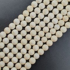 Corallo Beige Perline Forma Tondo Liscio 07mm