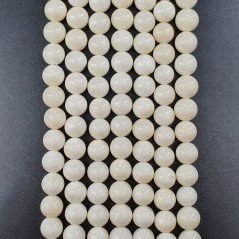 Corallo Beige Perline Forma Tondo Liscio 07mm