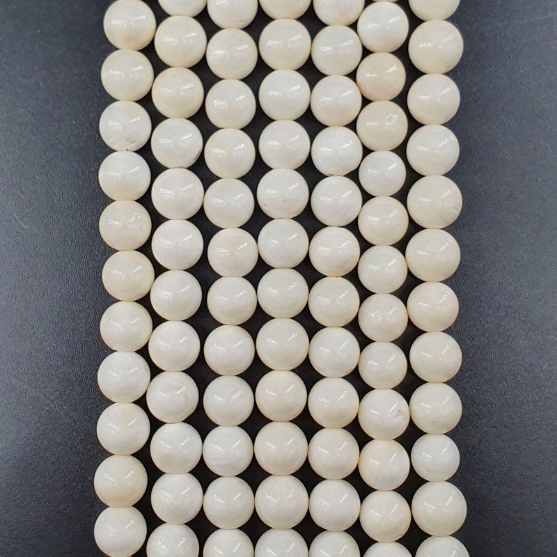 Corallo Beige Perline Forma Tondo Liscio 07mm
