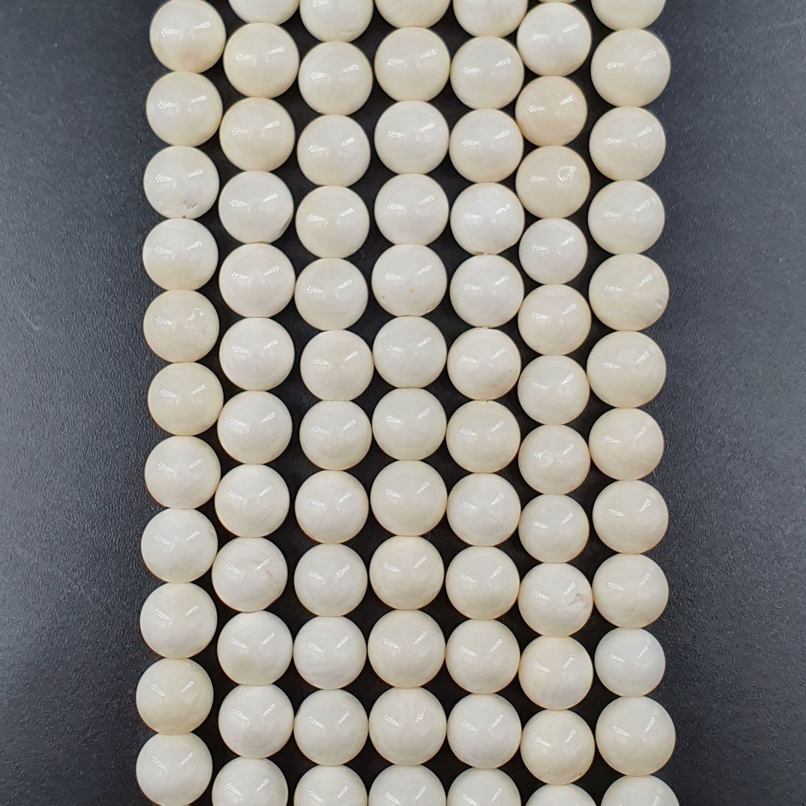 Corallo Beige Perline Forma Tondo Liscio 07mm