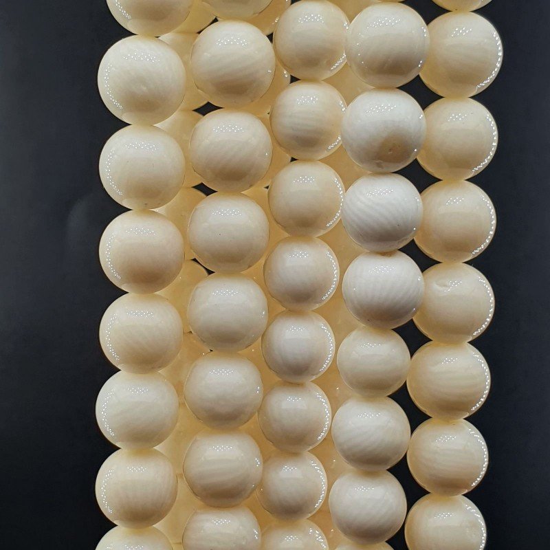Corallo Beige Perline Forma Tondo Liscio 08mm