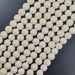 Corallo Beige Perline Forma Tondo Liscio 08mm