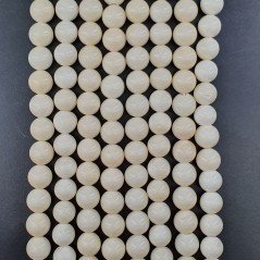 Corallo Beige Perline Forma Tondo Liscio 08mm