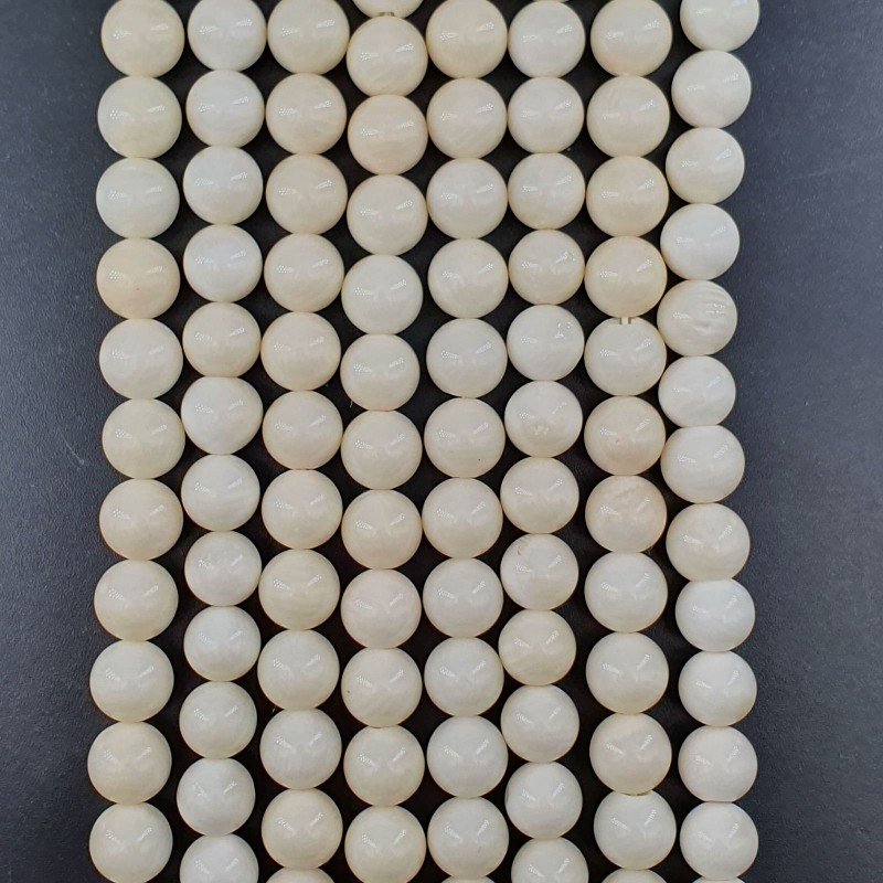 Corallo Beige Perline Forma Tondo Liscio 08mm