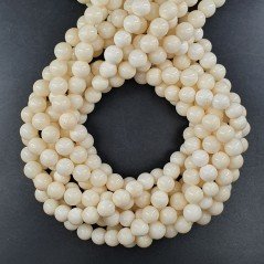 Corallo Beige Perline Forma Tondo Liscio 08mm
