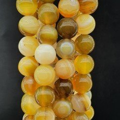 Agata Botswana Pomelo Striata Perline Forma Tondo Liscio 08mm