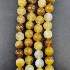 Agata Botswana Pomelo Striata Perline Forma Tondo Liscio 08mm