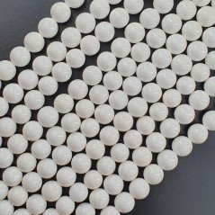 Conchiglia Bianca Perline Forma Tondo Liscio 08mm