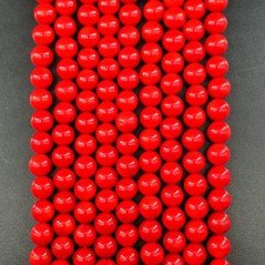 Corallo Bamboo Rosso Perline Forma Tondo Liscio 08mm