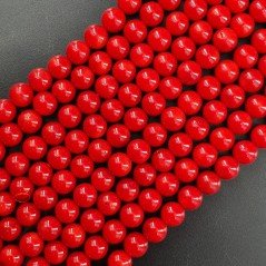 Corallo Bamboo Rosso Perline Forma Tondo Liscio 08mm