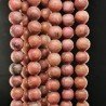 Rodonite Perline Forma Tondo Liscio Satinato-Matte 08mm