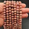 Rodonite Perline Forma Tondo Liscio Satinato-Matte 08mm