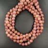 Rodonite Perline Forma Tondo Liscio Satinato-Matte 08mm