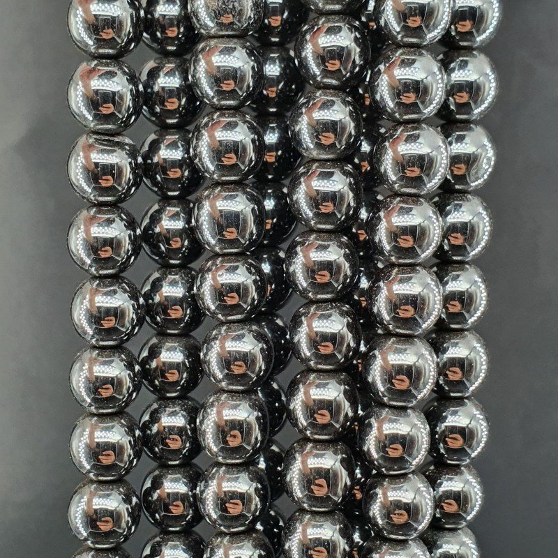 Ematite Naturale Perline Forma Tondo Liscio 08mm