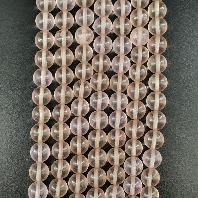 Cristallo Rosa Trasparente Perline Forma Tondo Liscio 08mm