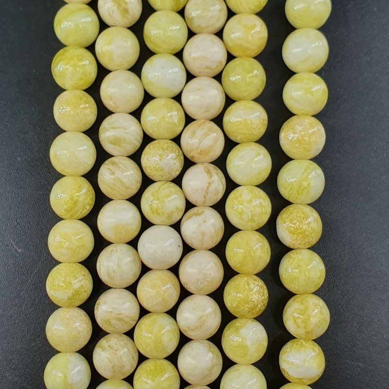 Giada Limone Perline Forma Tondo Liscio 08mm