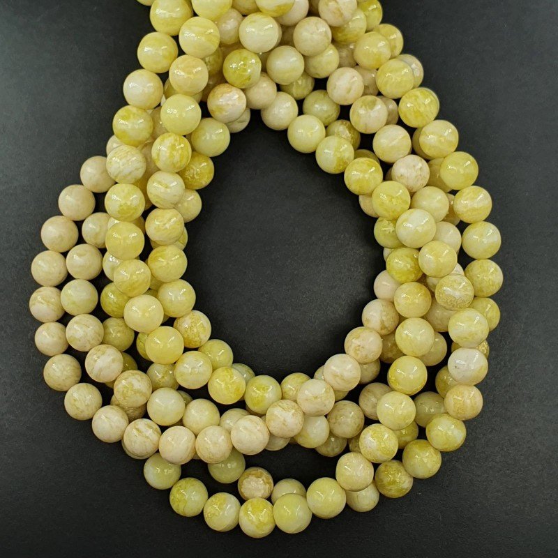 Giada Limone Perline Forma Tondo Liscio 08mm