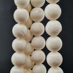 Corallo Bamboo Spugna Bianco Perline Forma Tondo Liscio 08mm