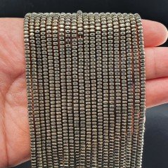 Ematite Perline Forma Rondelle Piatto Liscio 03X02mm - Pirite