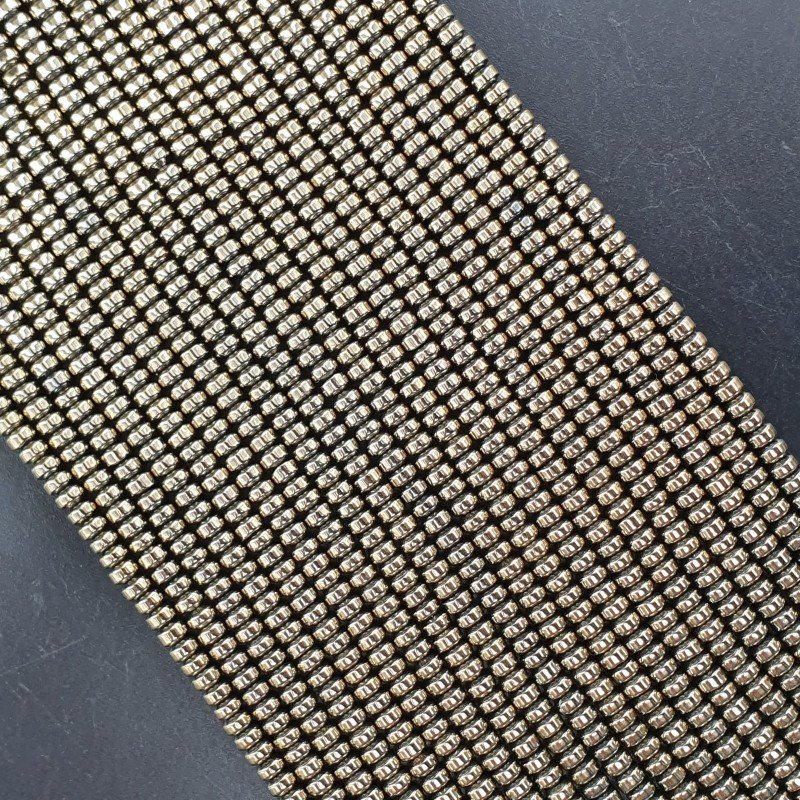 Ematite Perline Forma Rondelle Piatto Liscio 03X02mm - Pirite
