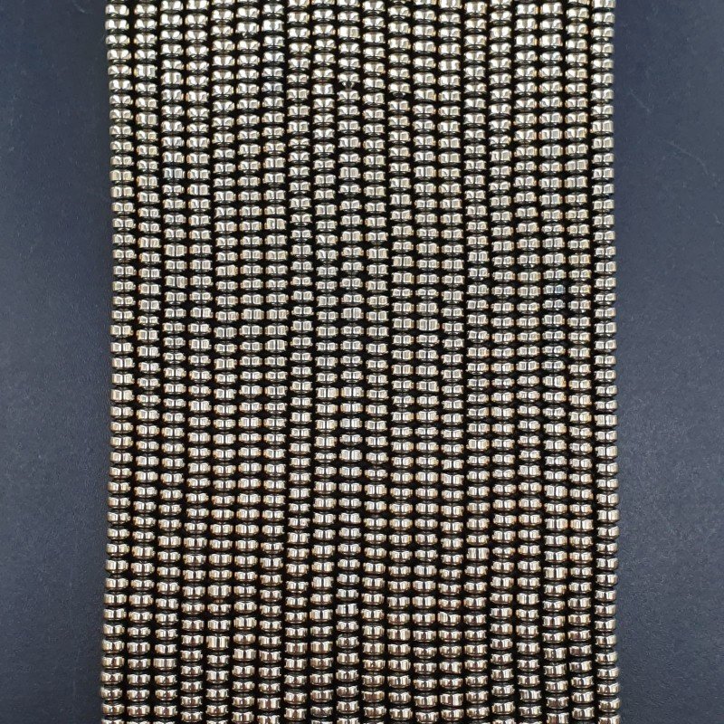 Ematite Perline Forma Rondelle Piatto Liscio 03X02mm - Pirite