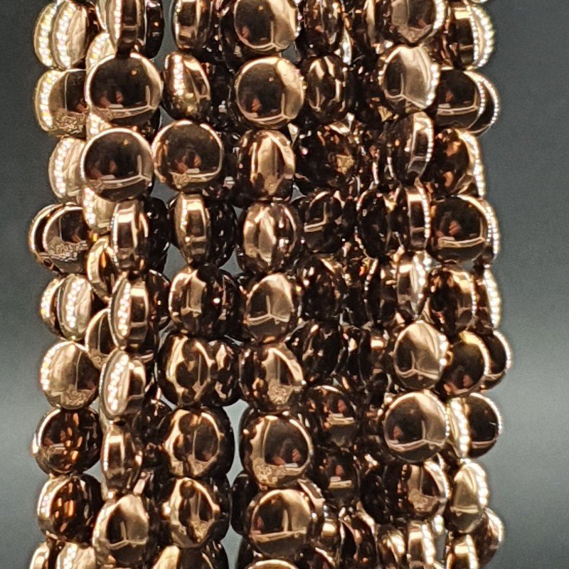 Ematite Bronzato Perline Forma Tondo Piatto Liscio Foro Passante 06mm