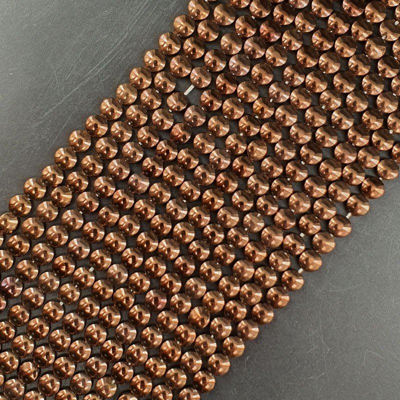 Ematite Bronzato Perline Forma Tondo Piatto Liscio Foro Passante 06mm