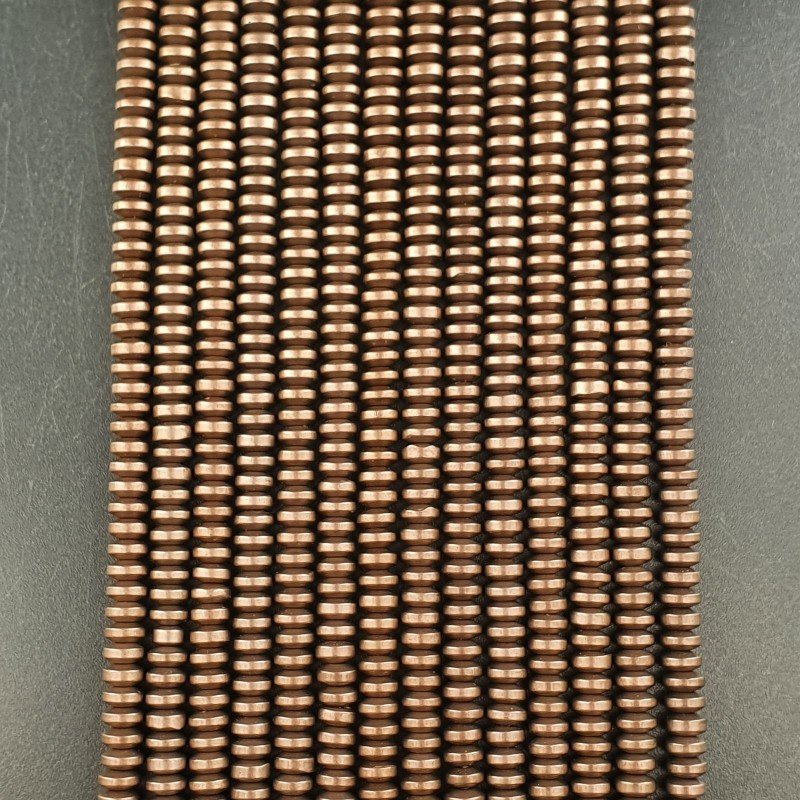 Ematite Bronzato Perline Forma Rondelle Liscio Satinato-Matte 04mm