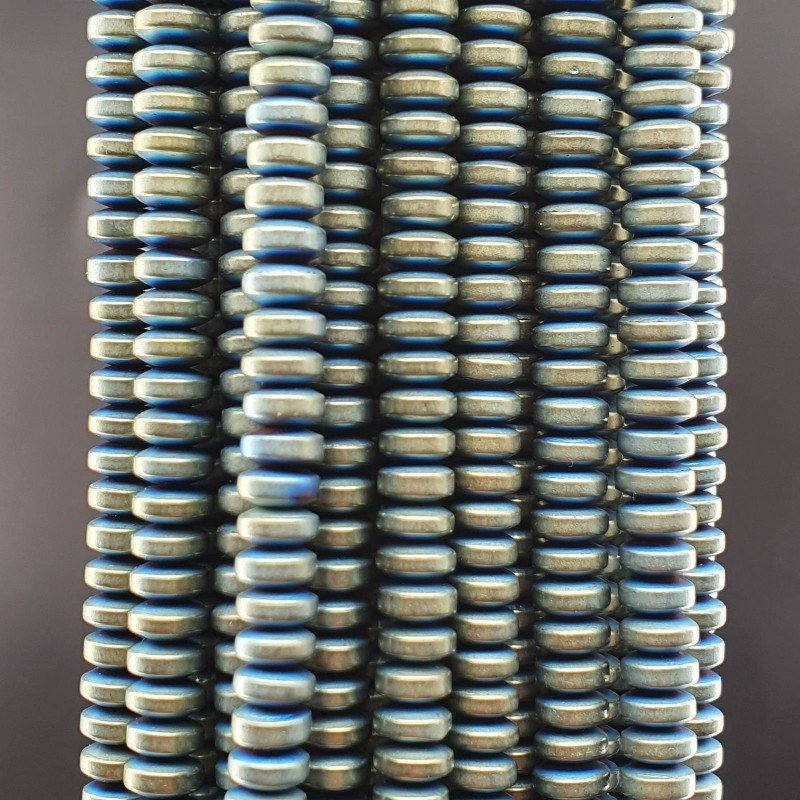 Ematite Verde Mistico Perline Forma Rondelle Liscio Satinato-Matte 04mm