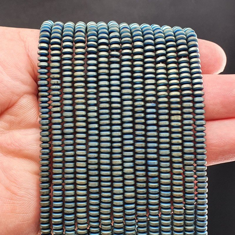 Ematite Verde Mistico Perline Forma Rondelle Liscio Satinato-Matte 04mm